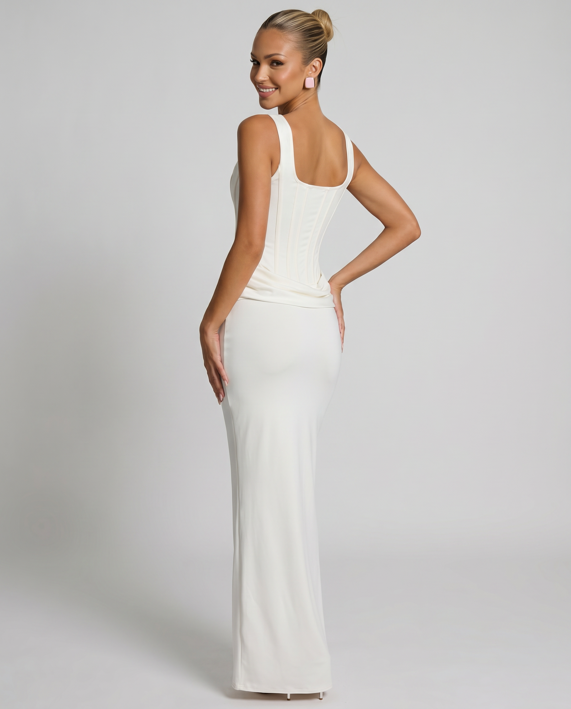 Odette • Maxi Estructurado con Falda Drapada