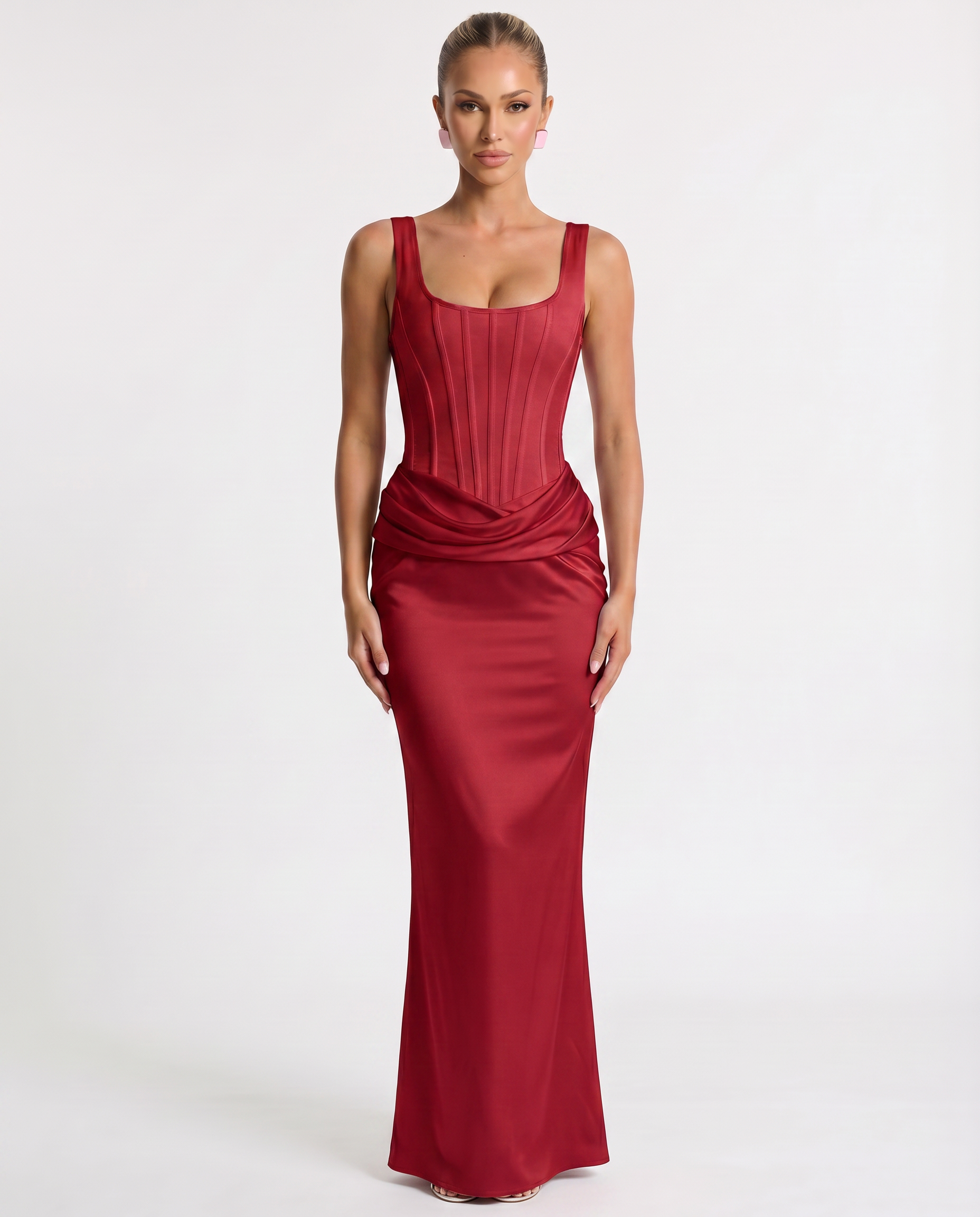 Odette • Maxi Estructurado con Falda Drapada