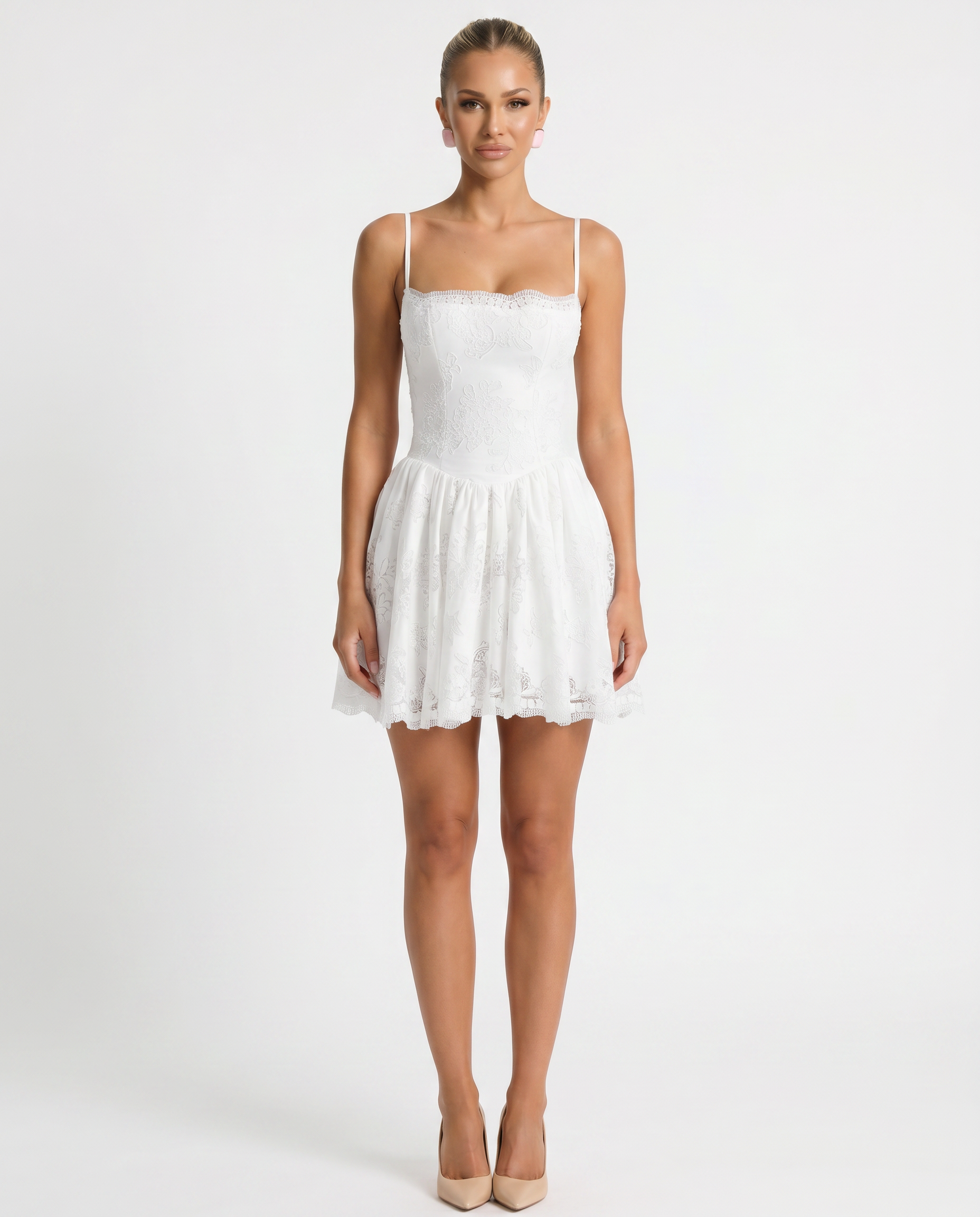 Tracie • Vestido Mini con Encaje Broderie Anglaise