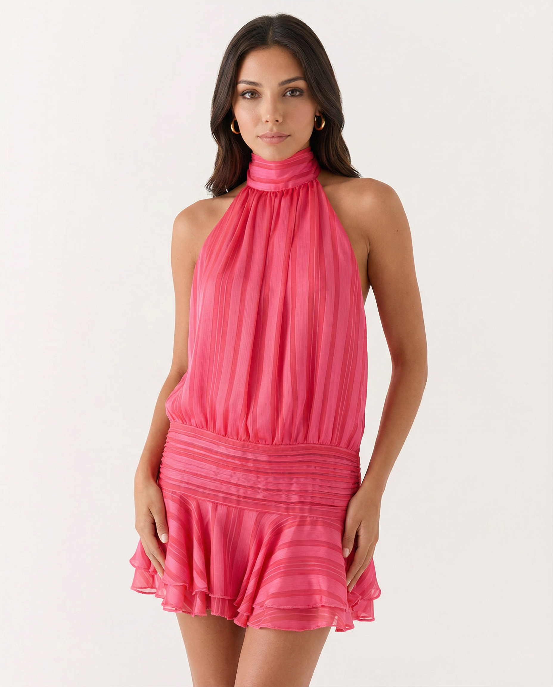 Deborah • Mono con escote halter y volante