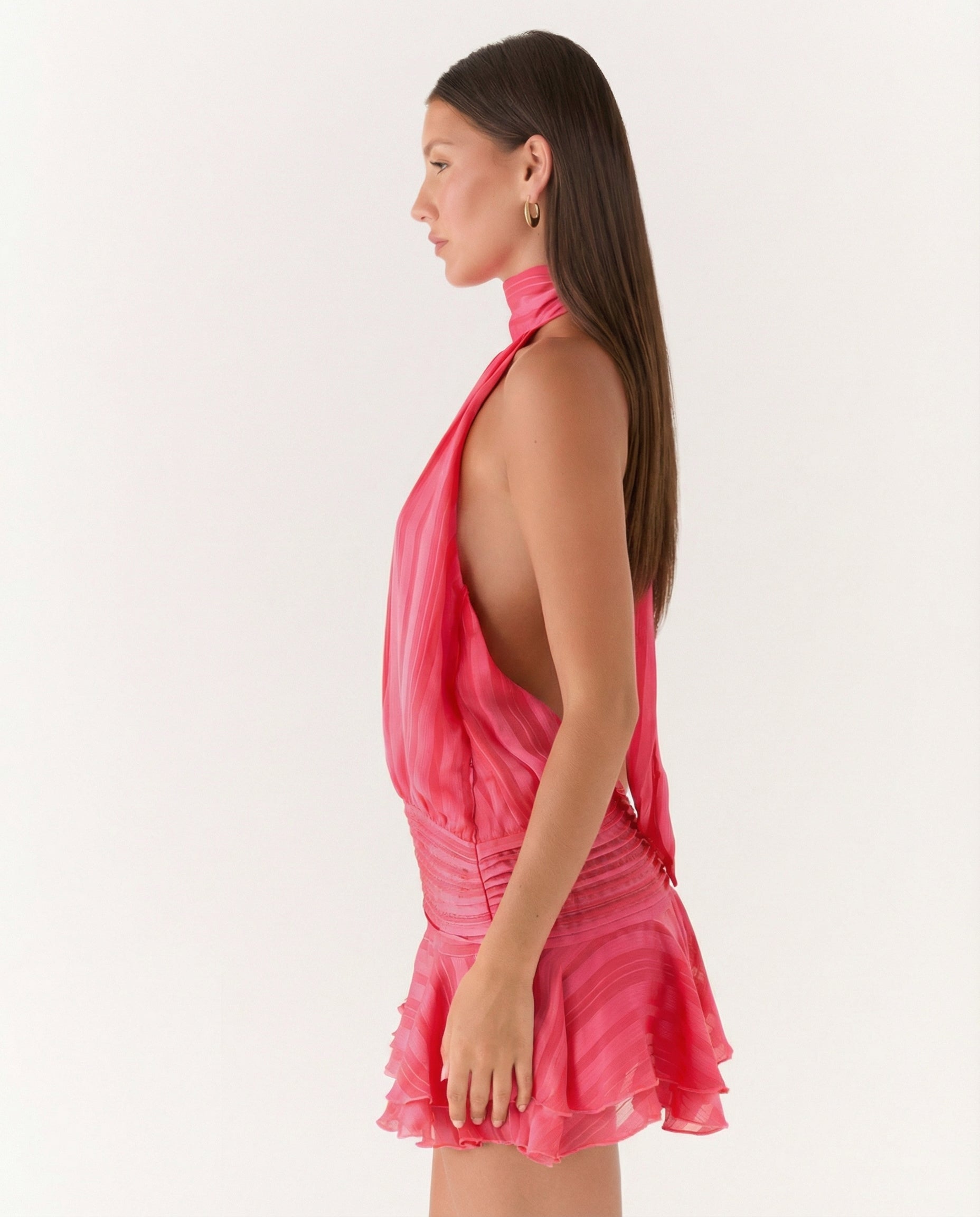 Deborah • Mono con escote halter y volante