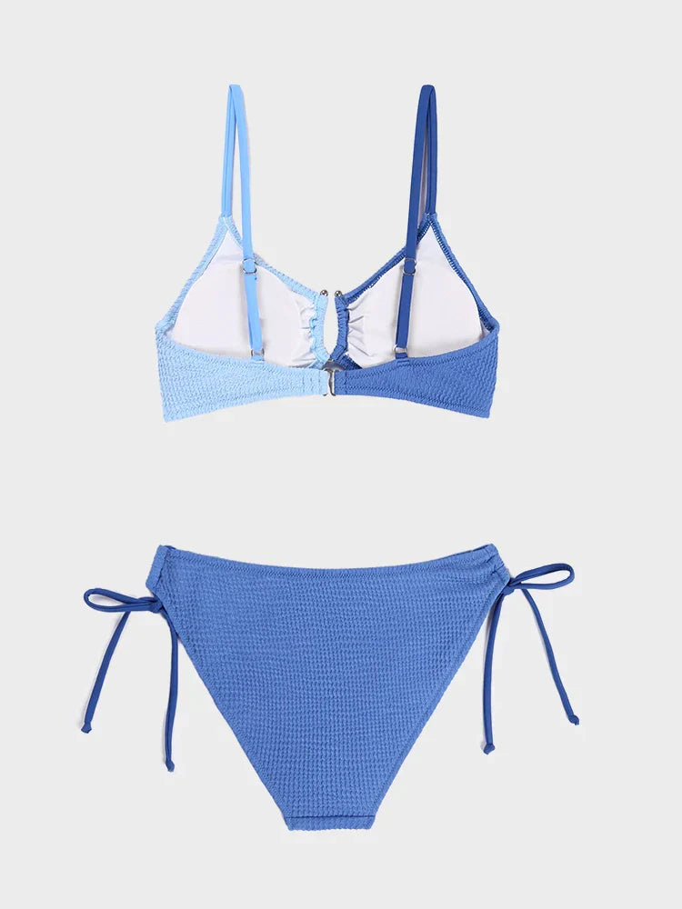 Cheeky High-Cut Color Block U-Wire Bikini Set