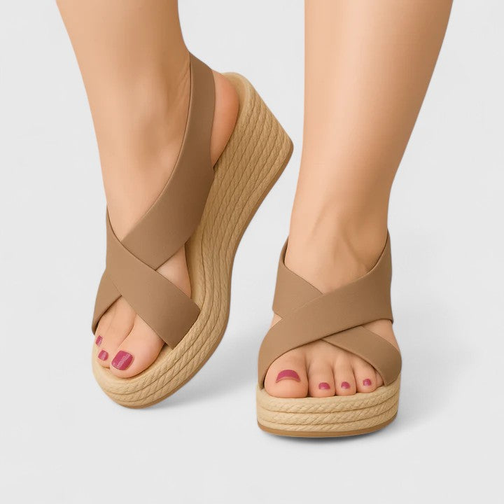 Sandali Ortopedici da Donna con Tacco a Zeppa | Cinghie Regolabili e Design Arioso