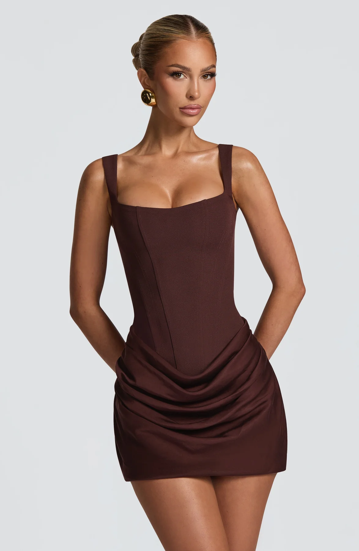 Maribel • Vestido Mini con Falda Draped