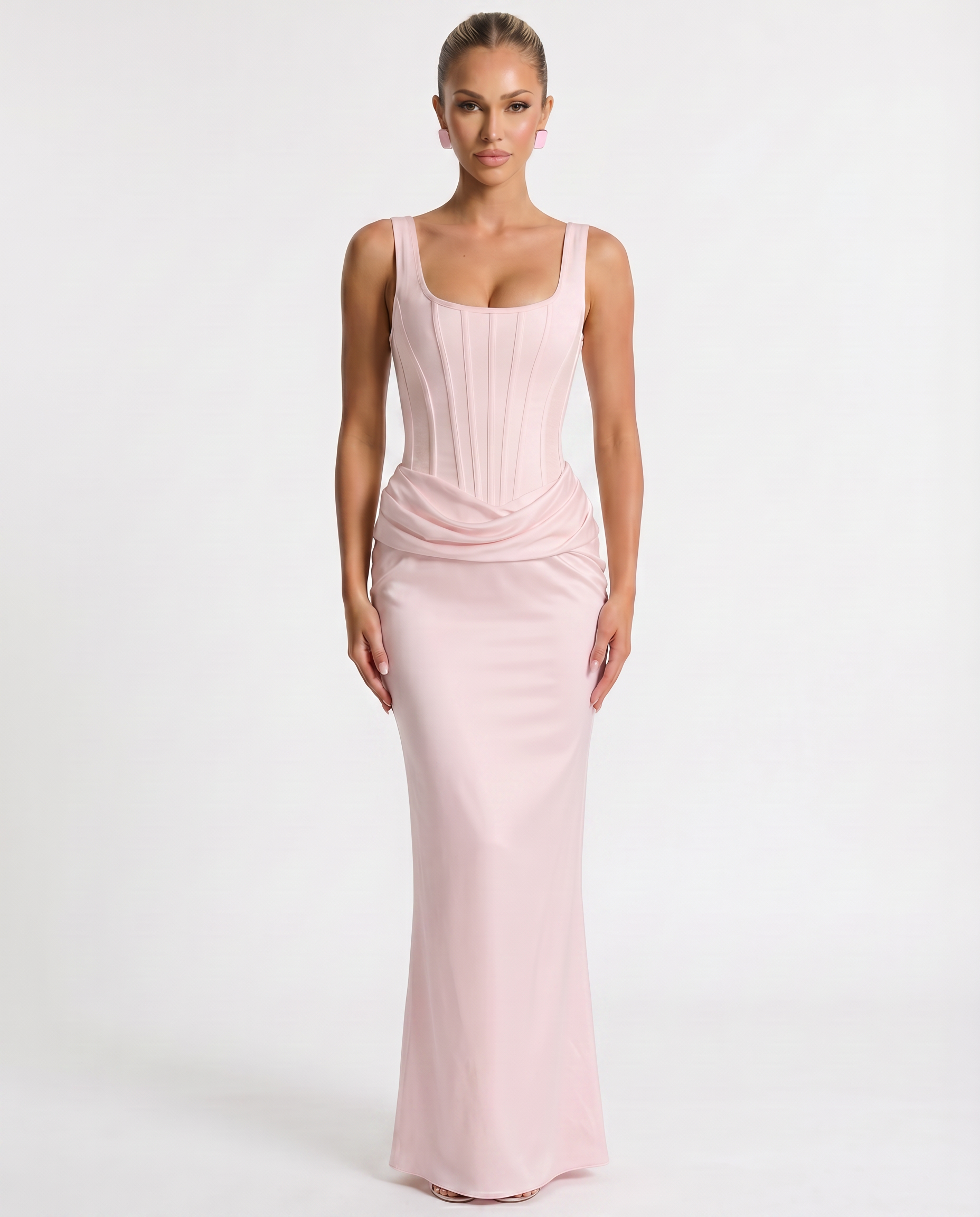 Odette • Maxi Estructurado con Falda Drapada