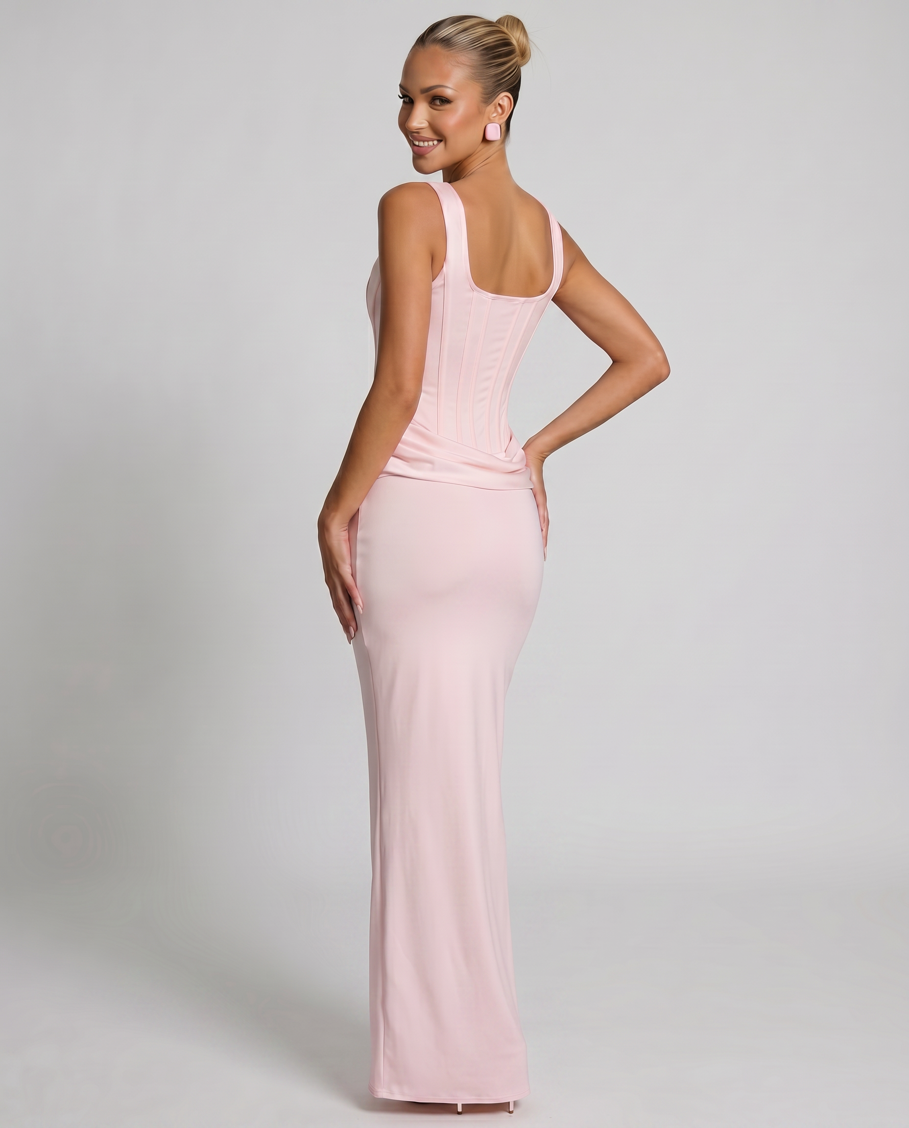 Odette • Maxi Estructurado con Falda Drapada