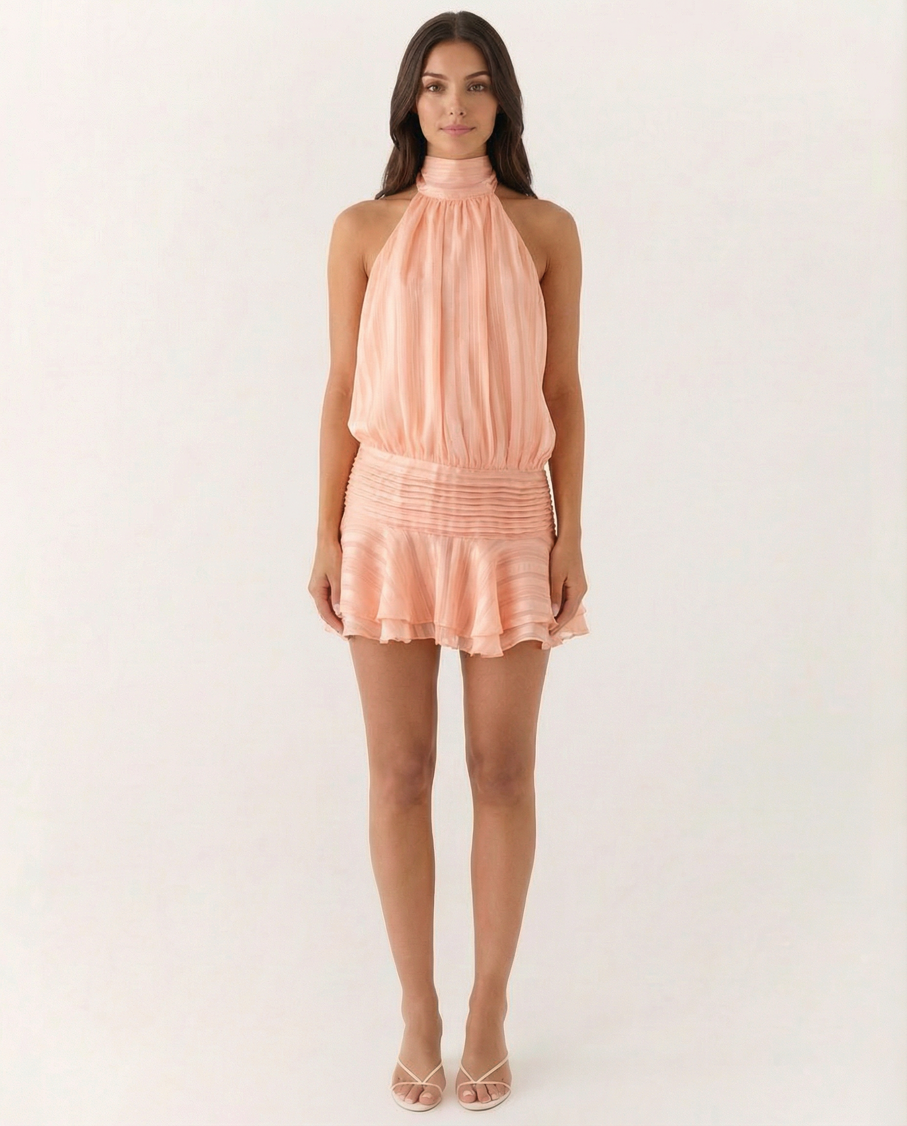 Deborah • Mono con escote halter y volante