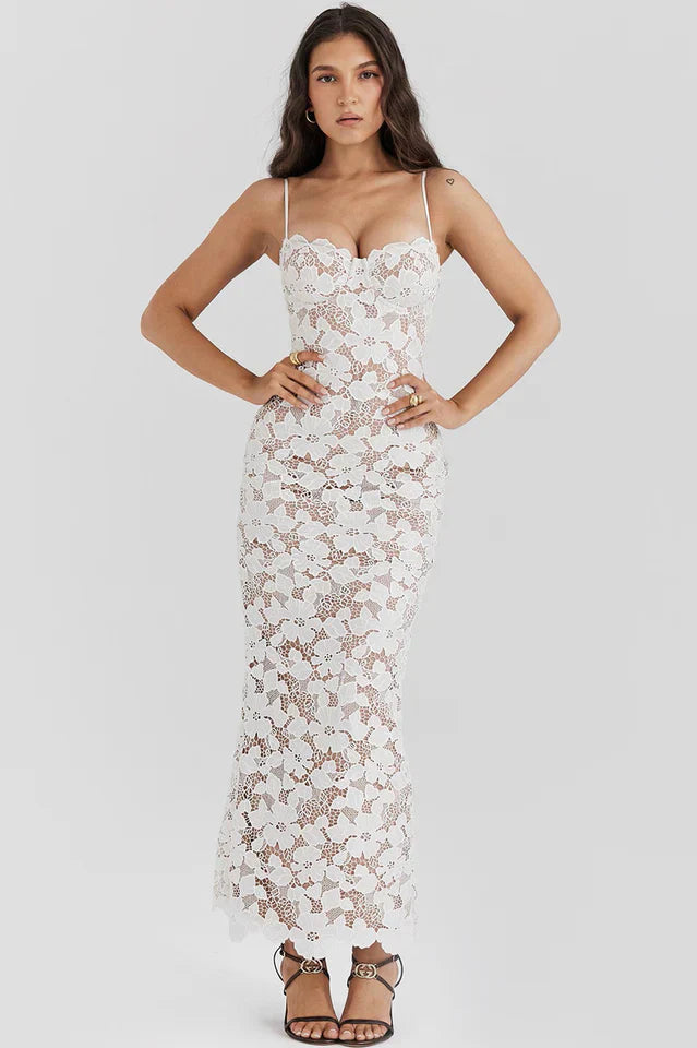 Leanne • Maxi con Encaje Floral