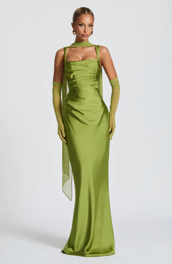 Calanthe • Vestido Satinado Maxi